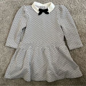 Janie and Jack Collared Dress with Black Velvet Bow Tie